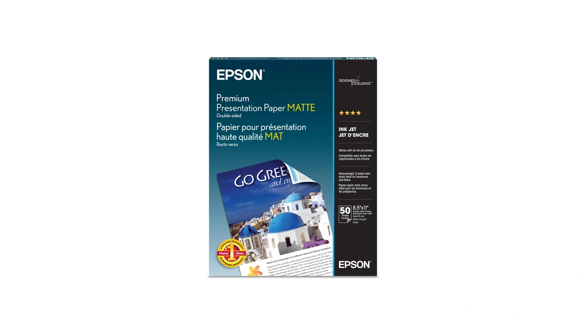 Epson Premium Presentation Paper Matte (8.5x11 Inches, Double-sided, 50 Sheets)