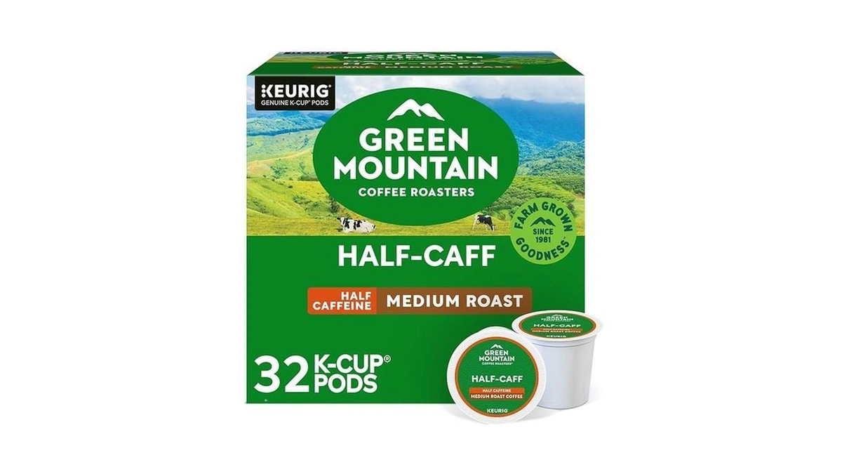Green Mountain Coffee Roasters Half Caff, Single-serve Keurig K-cup Pods,