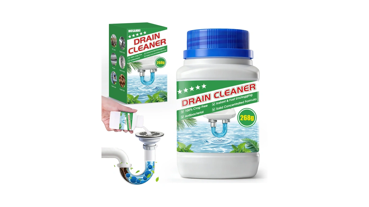 Mosamni Drain Clog Remover, 9.4oz Solid Pipe Cleaner Particle(6 Uses),