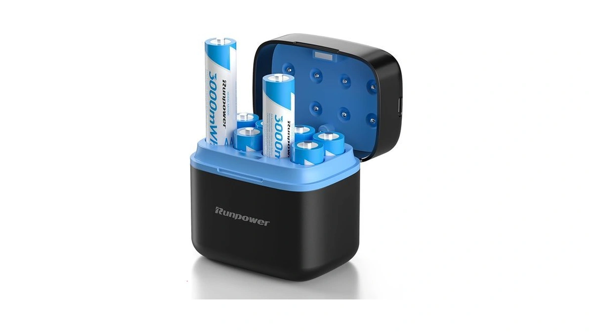 Runpower Rechargeable Aa Battery, Adapte To Blink Outdoor Camera, Come