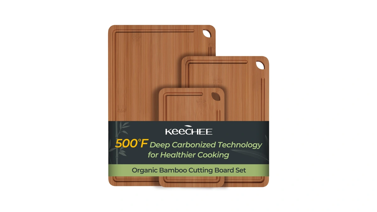 Keechee Bamboo Cutting Board, Durable Wood Cutting Boards For Kitchen