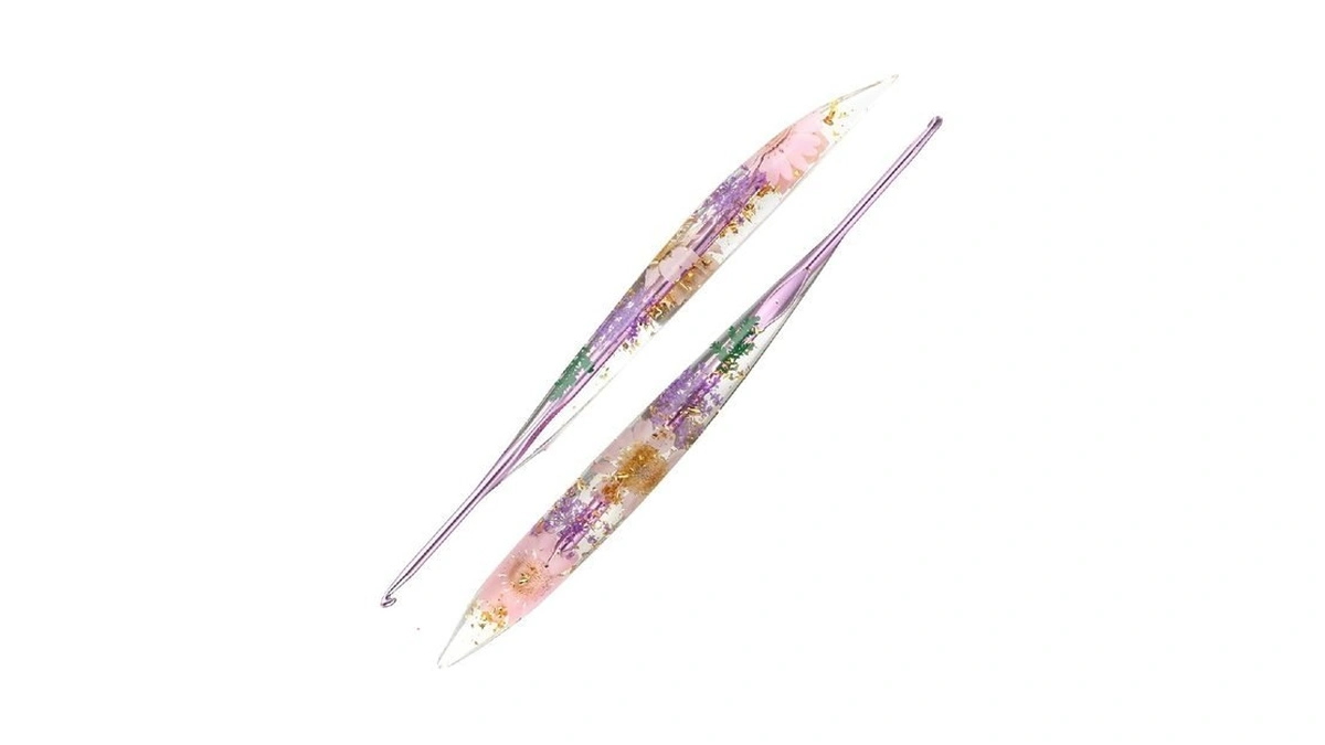 3.0mm Crochet Hooks,ergonomic Crochet Hook With Floral Resin Grips,stylish And