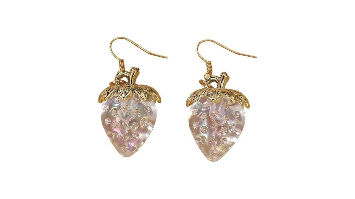 Strawberry Earrings For Women Cute Kawaii Red Pink Strawberry Drop