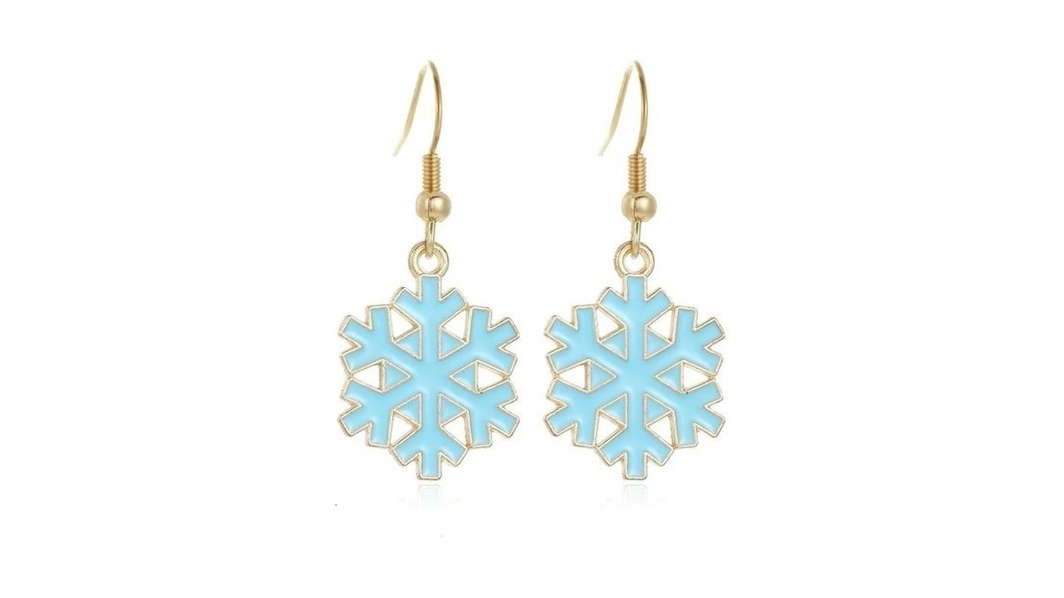 Christmas Snowflake Dangle Earrings For Women,vintage Acrylic Snowflake Drop Earrings