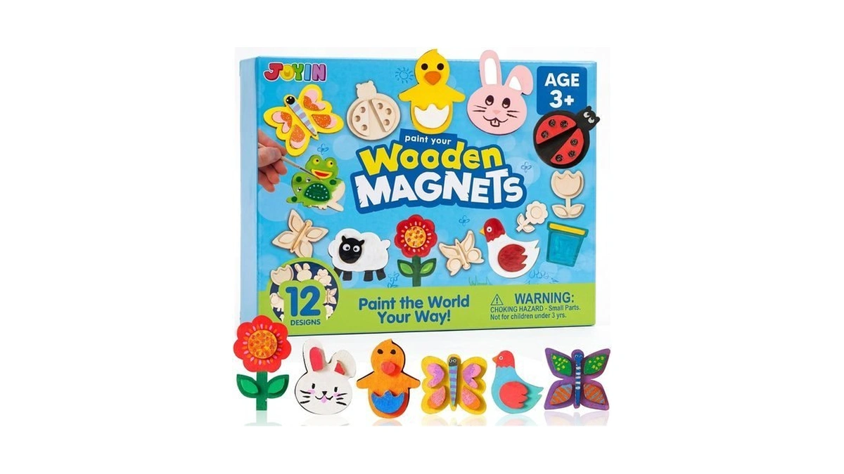 Joyin 12 Wooden Magnet Creativity Arts & Crafts Painting Kit