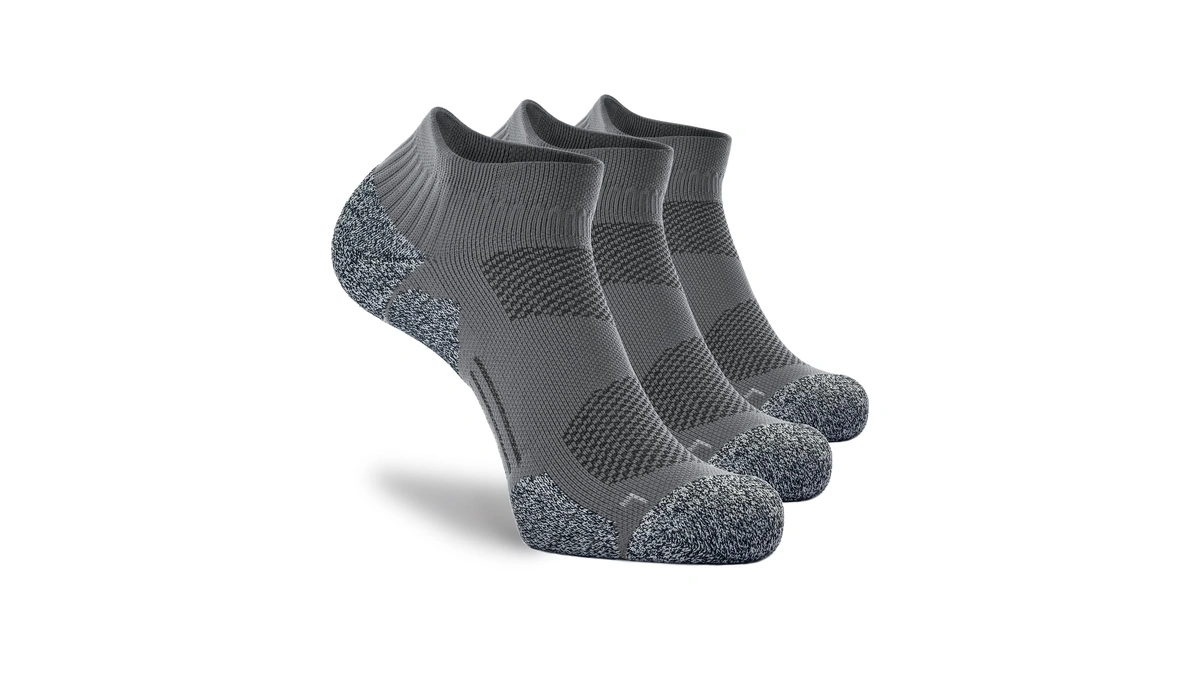 Cwvlc Unisex Cushioned Compression Athletic Ankle Socks Multipack, 3-pairs Charcoal,
