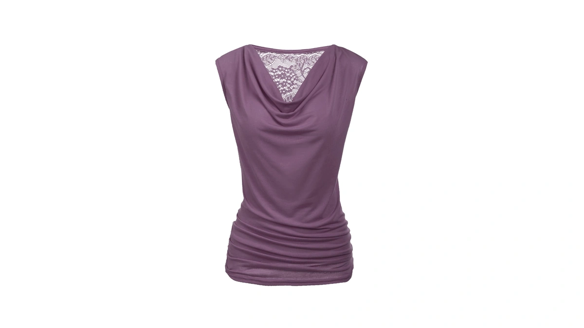 Zeagoo Womens T Shirts Ruched Cowl Neck Tank Top Shirt