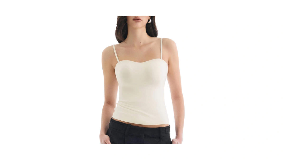 Lehoba Built In Bra Tank Tops For Women, Double Lined