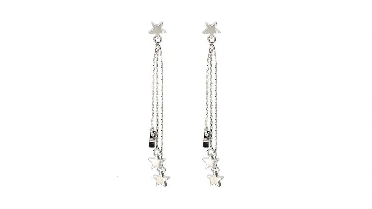 Lucky Star Pendant Tassel Dangle Earrings Fashion Long Shooting Star