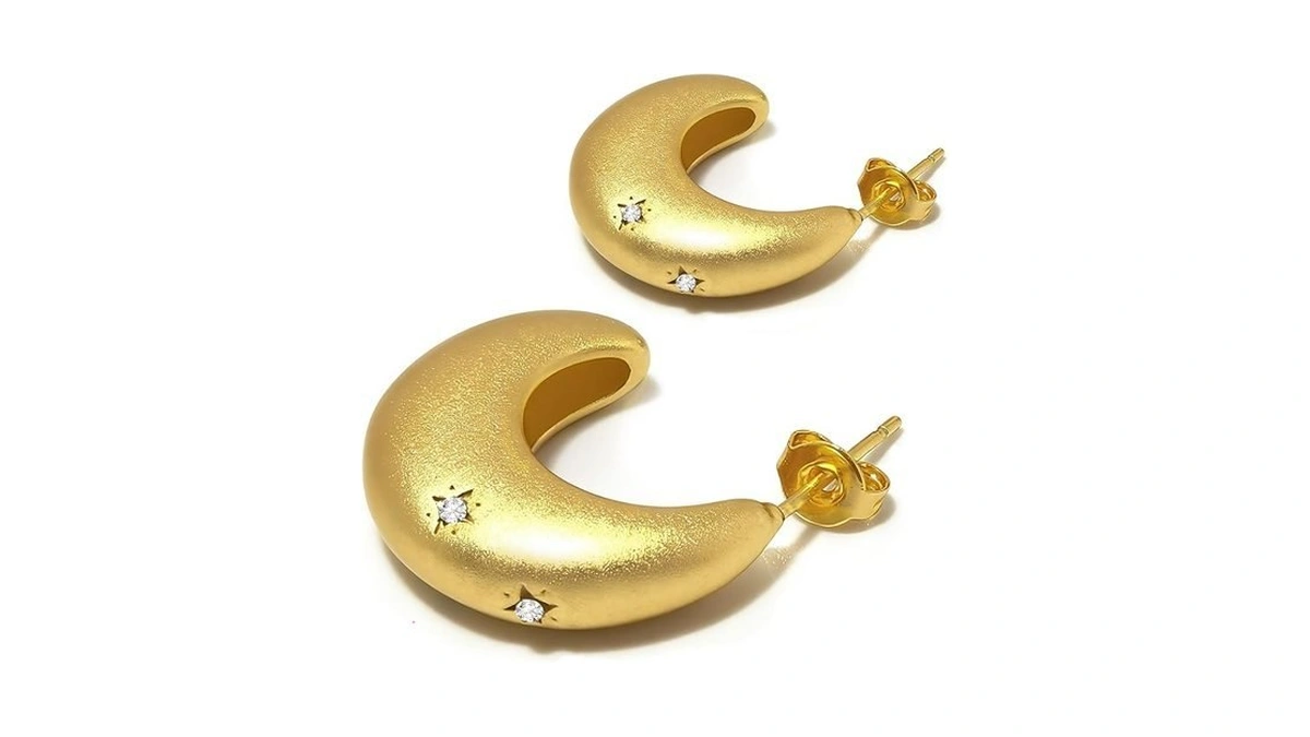 Aimétte Monette Gold Stud Earrings For Women Trendy, Chunky Gold