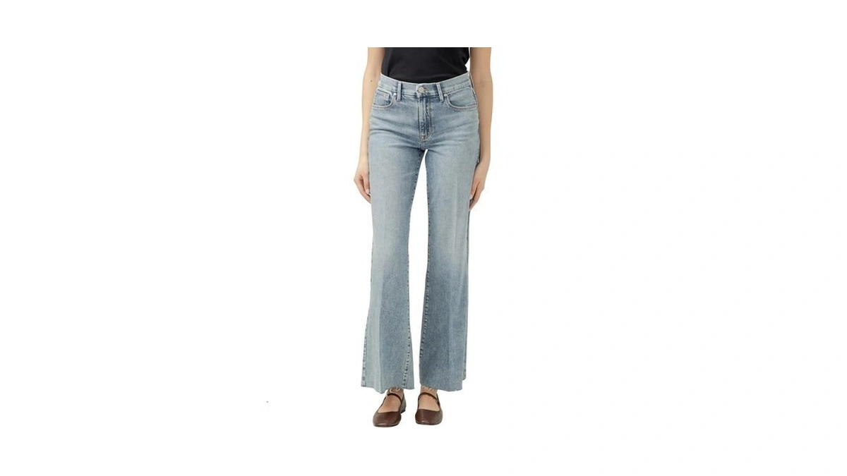 Jag Women's 70s High Rise Wide Leg Jeans, Seine Blue,