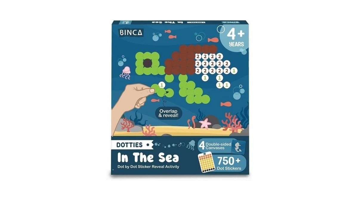 Binca Dotties Dot Art Activity Kit, 750+ Stickers, Underwater Animals
