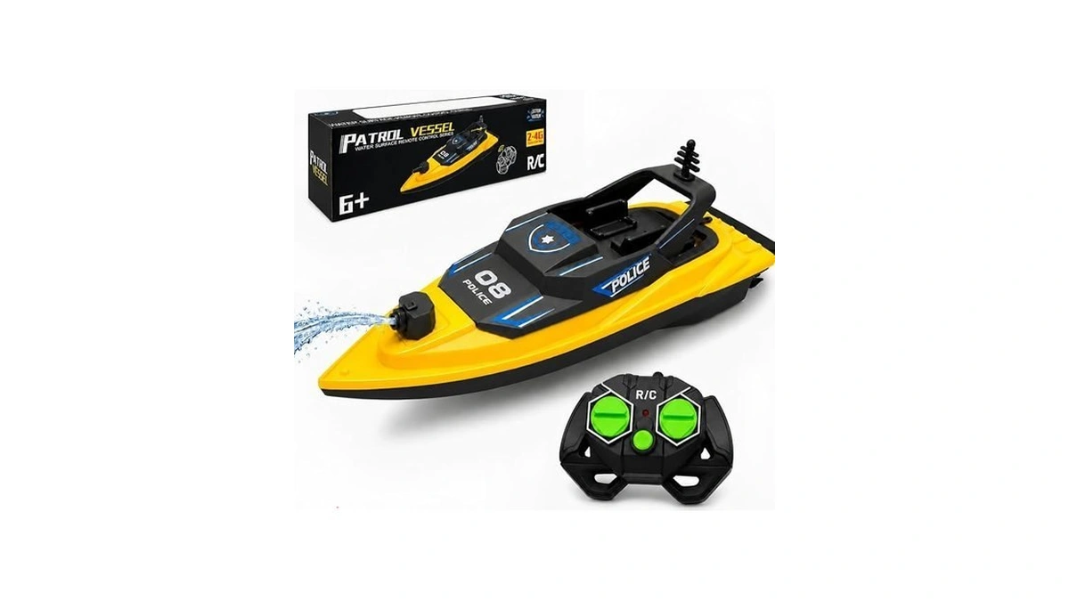 Uakkyv Remote Control Boat With Water Spray, 2.4ghz Waterproof Rc