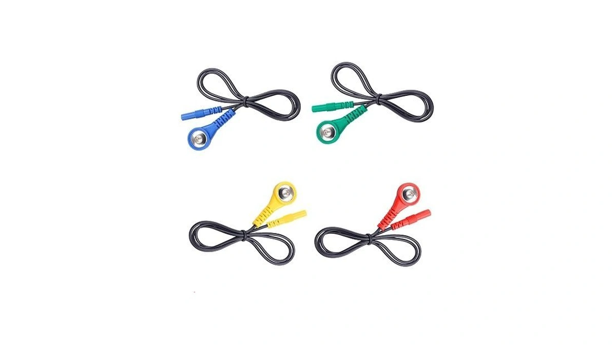 Tienfokota 4 Pcs Electrode Lead Wire Adapters 4 Colors Replacement