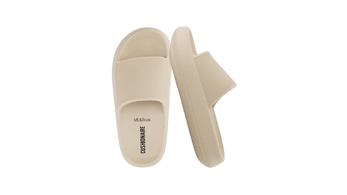 Cushionaire Feather Eva Slides For Women Comf...
