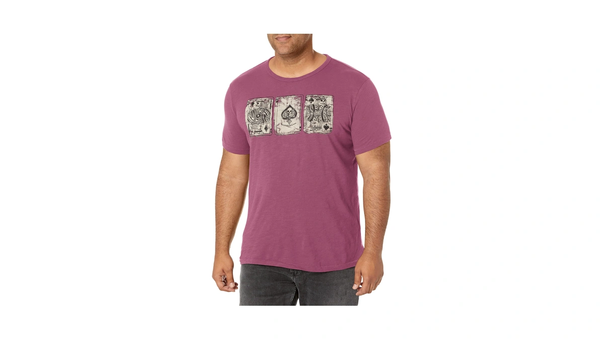 Lucky Brand Men Poker Cards Tee Shirt Port