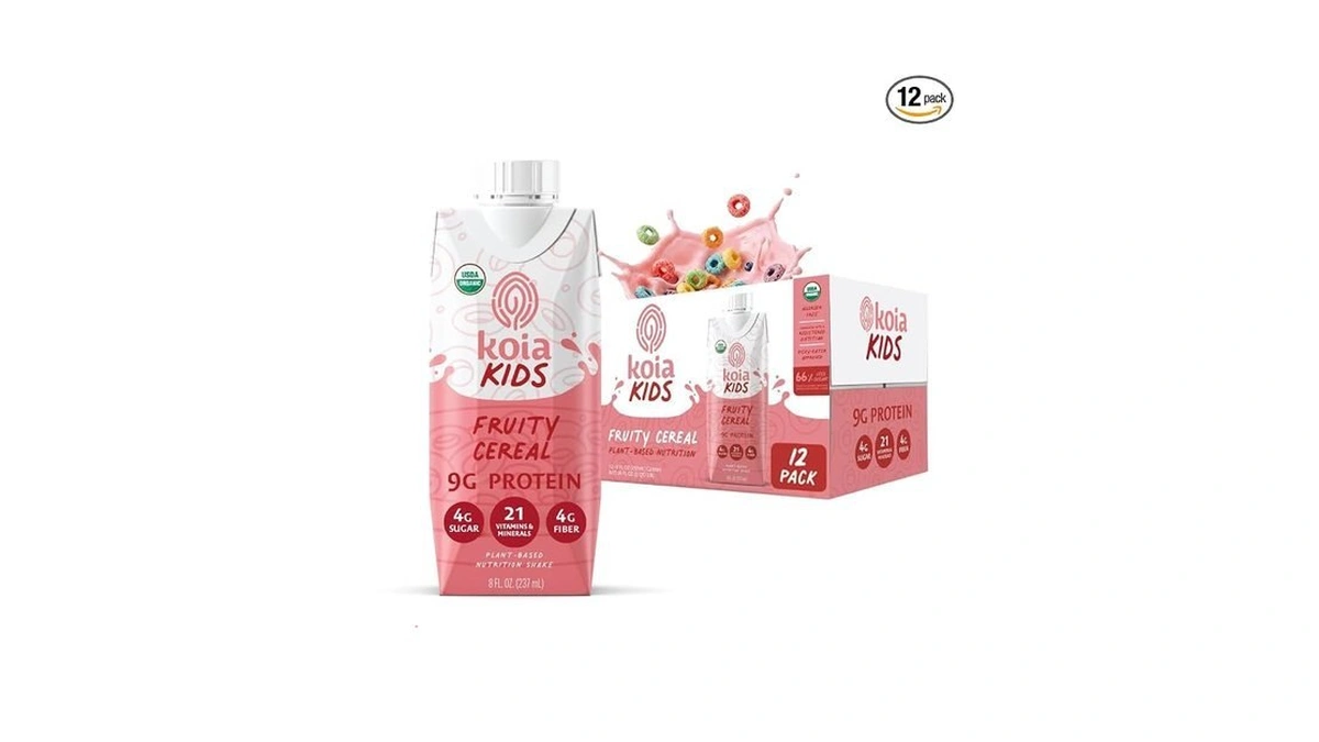 Koia Kids Plant Based Protein Shake, Fruity Cereal, Ready To