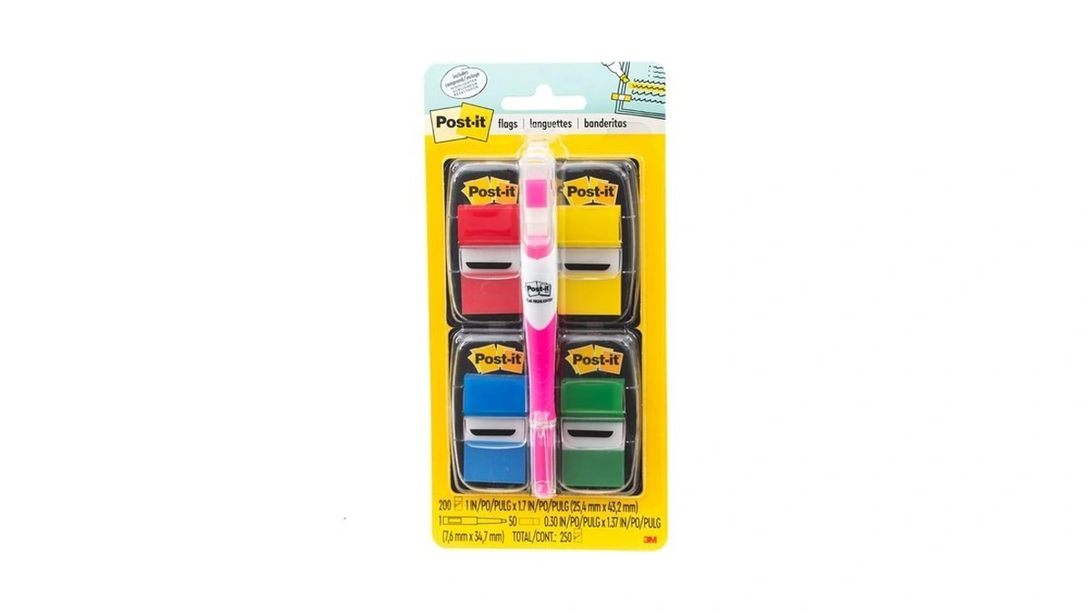 Post-it Flags Value Pack, 50/dispenser, 4 Dispensers/pack, 1 In Wide,