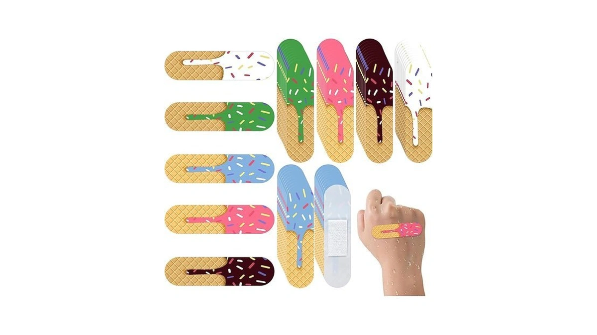 Threlaco 400 Pcs Ice Cream Drip Baseball Bandages Bulk Waterproof