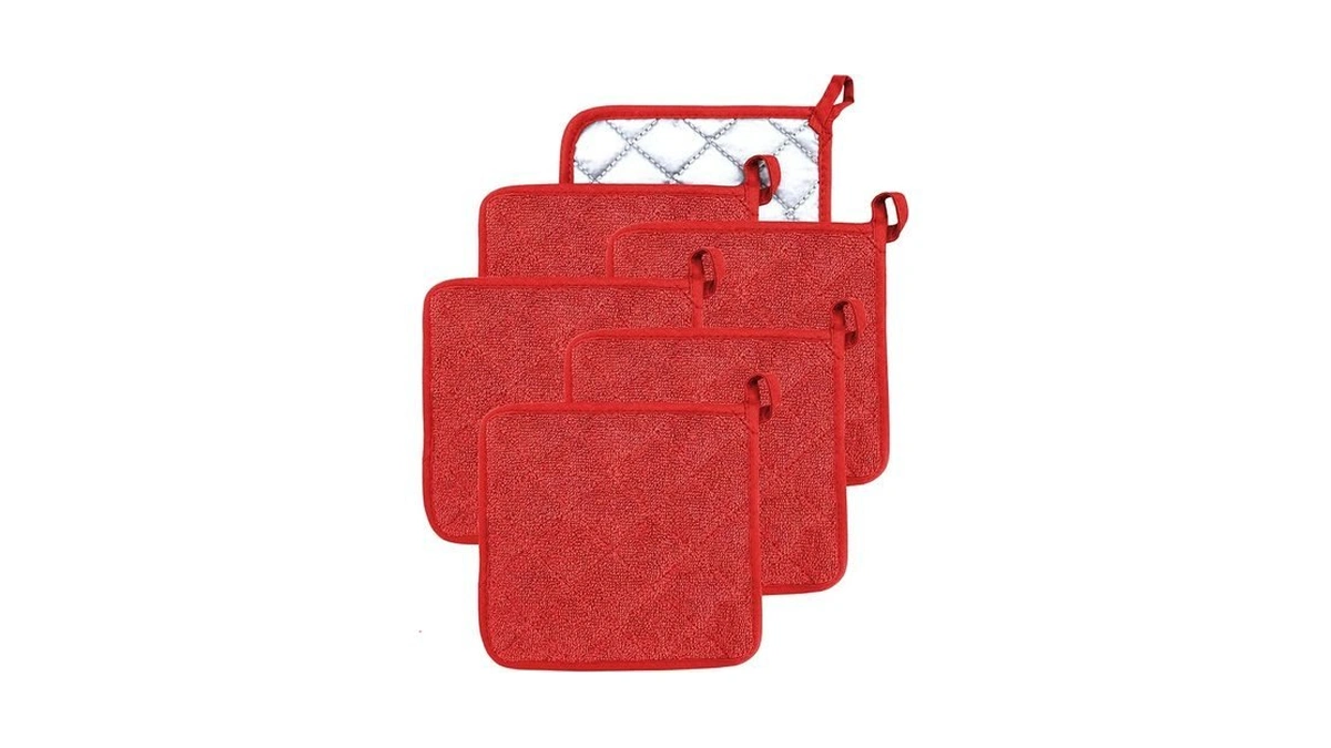Veikery Oven Pot Holder Cotton Heat Resistant Terry Potholder Kitchen