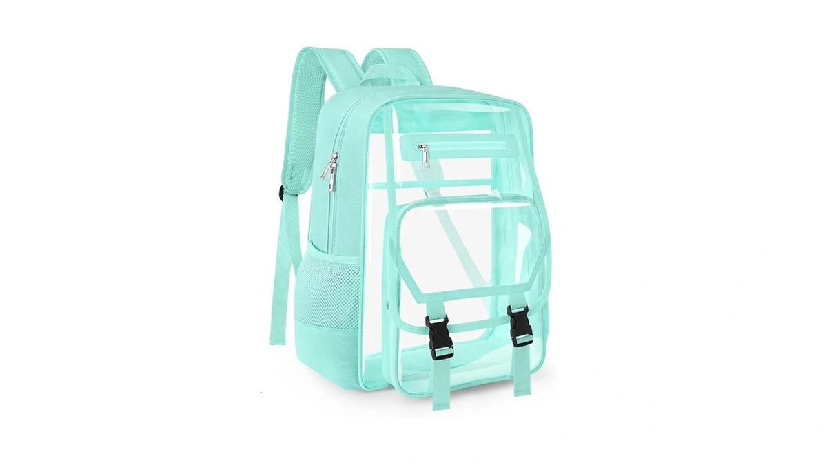 Soimeat Clear Backpack Heavy Duty, Fabric & Pvc Transparent Bookbag,