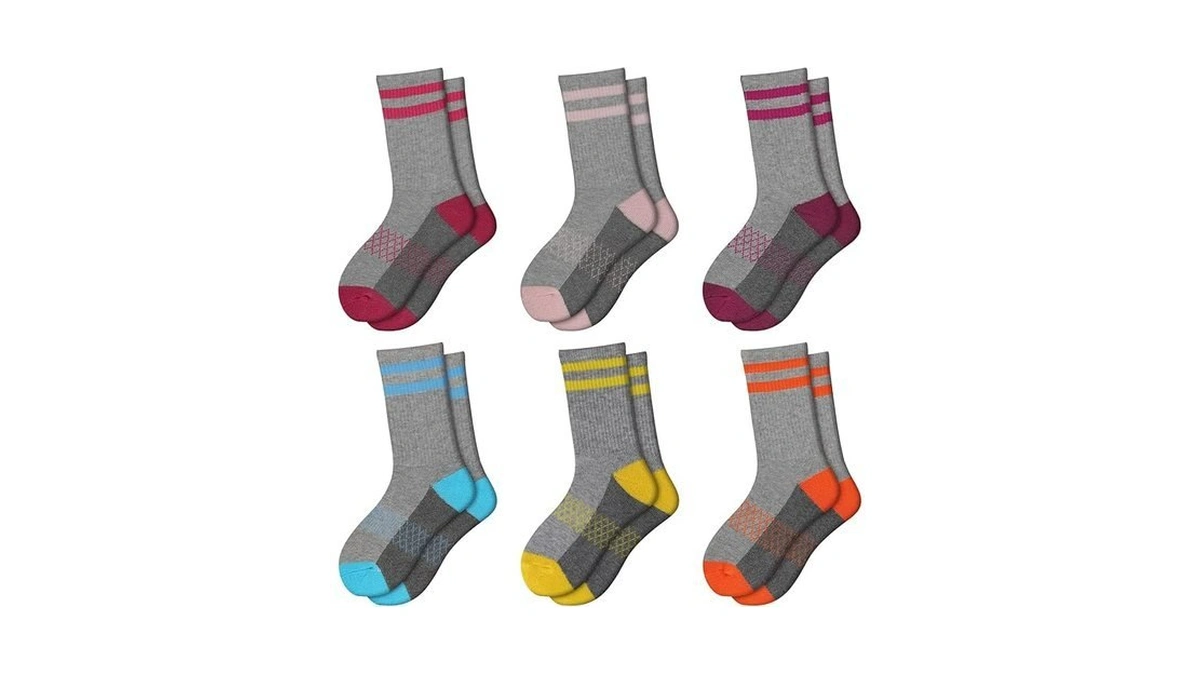 Comfoex Girls Crew Socks Athletic Half Cushioned Long Socks Cotton