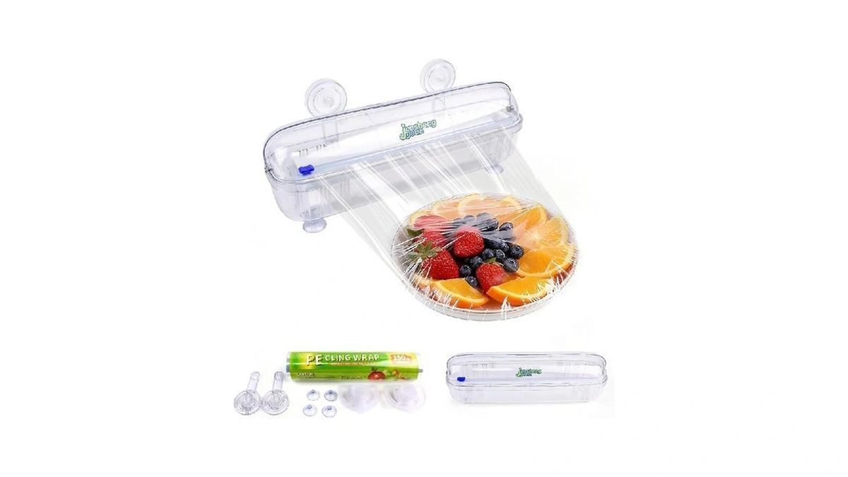 Refillable Plastic Wrap Dispenser With Slide Cutter Food Preservation Storage