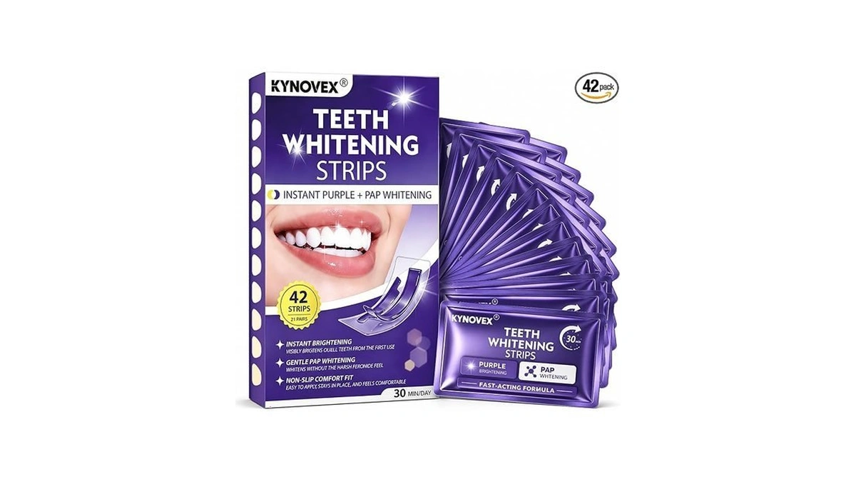 Purple Teeth Whitening Strips, 42 Strips (21 Pairs), Purple Tone