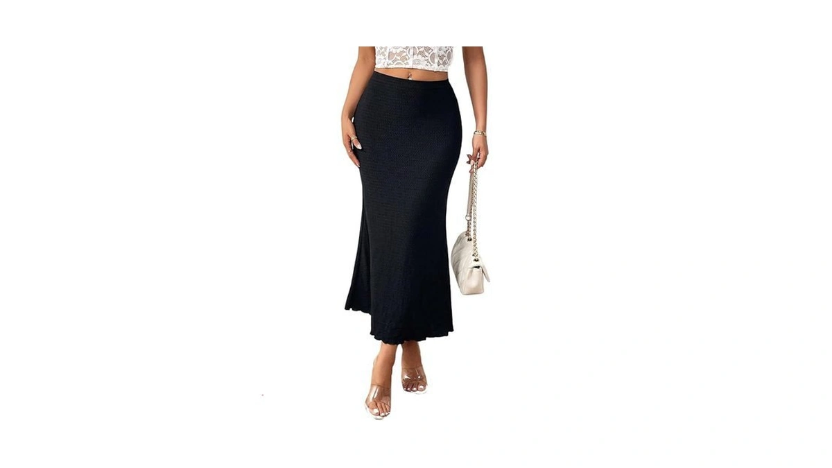 Airzeal Women's Spring Pencil Bodycon Fishtail Maxi Skirts High Waist