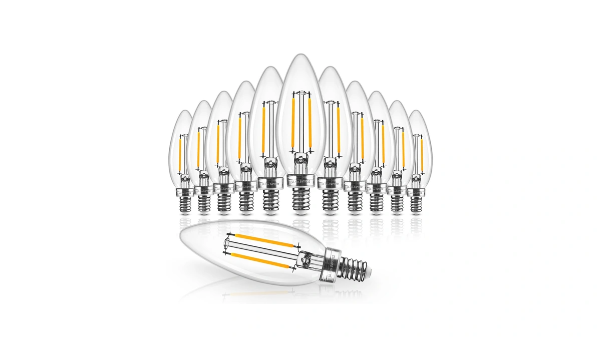 Hizashi Candelabra Led Light Bulbs 40 Watt Equivalent, E12 Base