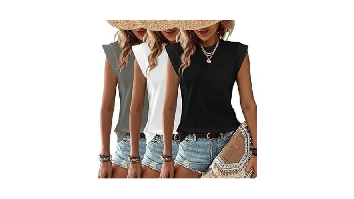 Funbang 3-pack Womens Casual Tank Tops Summer Spring Trendy T