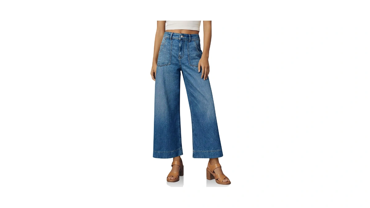 Cicy Bell Womens Baggy Wide Leg Jeans Cropped