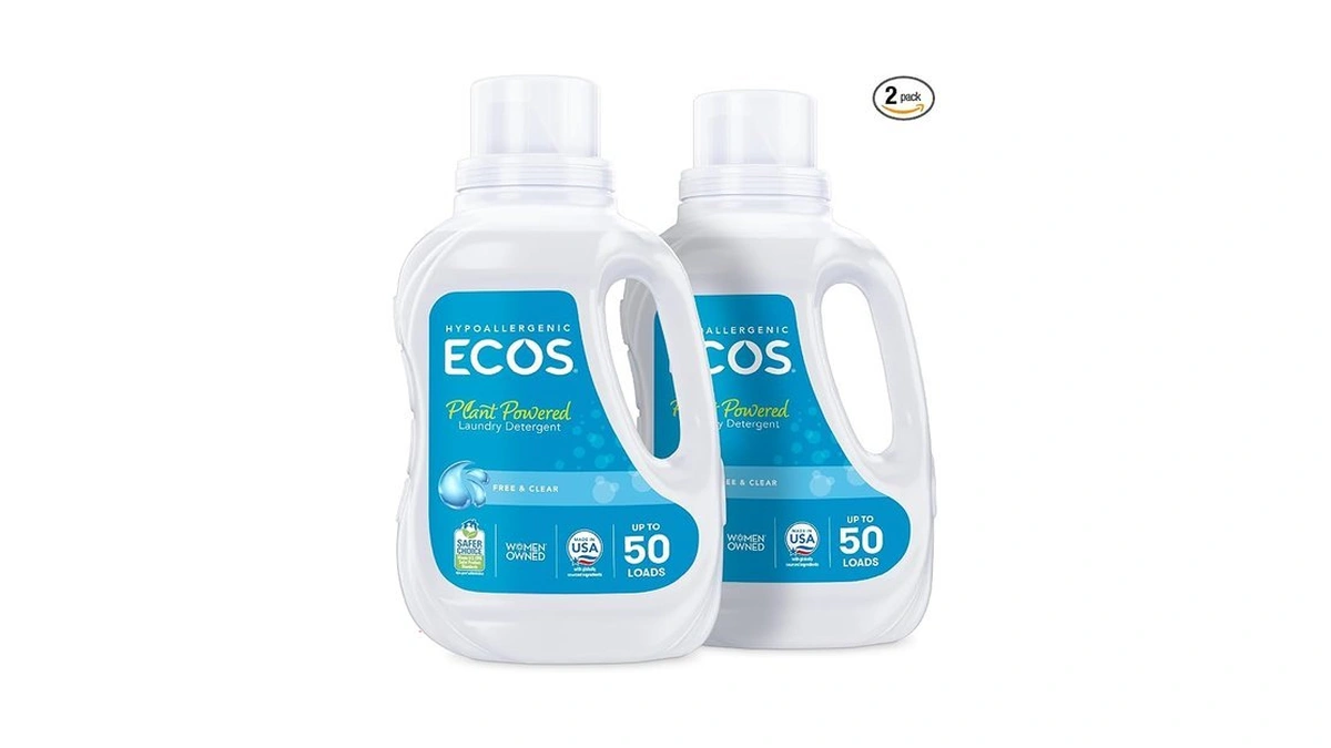 Ecos Laundry Detergent Liquid, 100 Loads - Dermatologist Tested Laundry