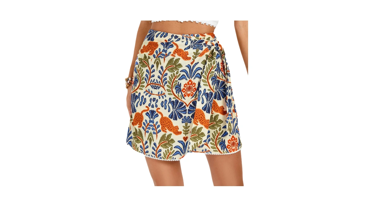 Kate Kasin Wrap Mini Skirts For Women Elastic