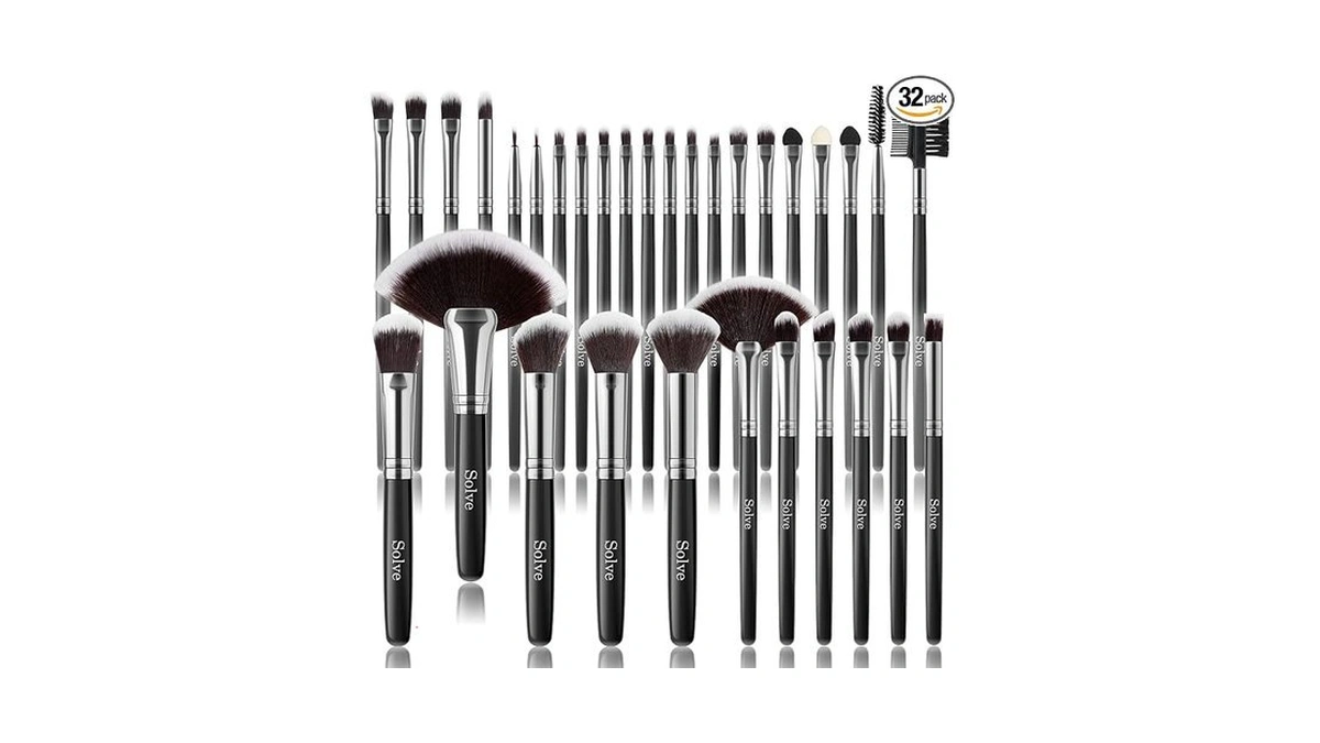 Makeup Brush Set, Solve 32 Pieces Professional Makeup Brushes Wooden