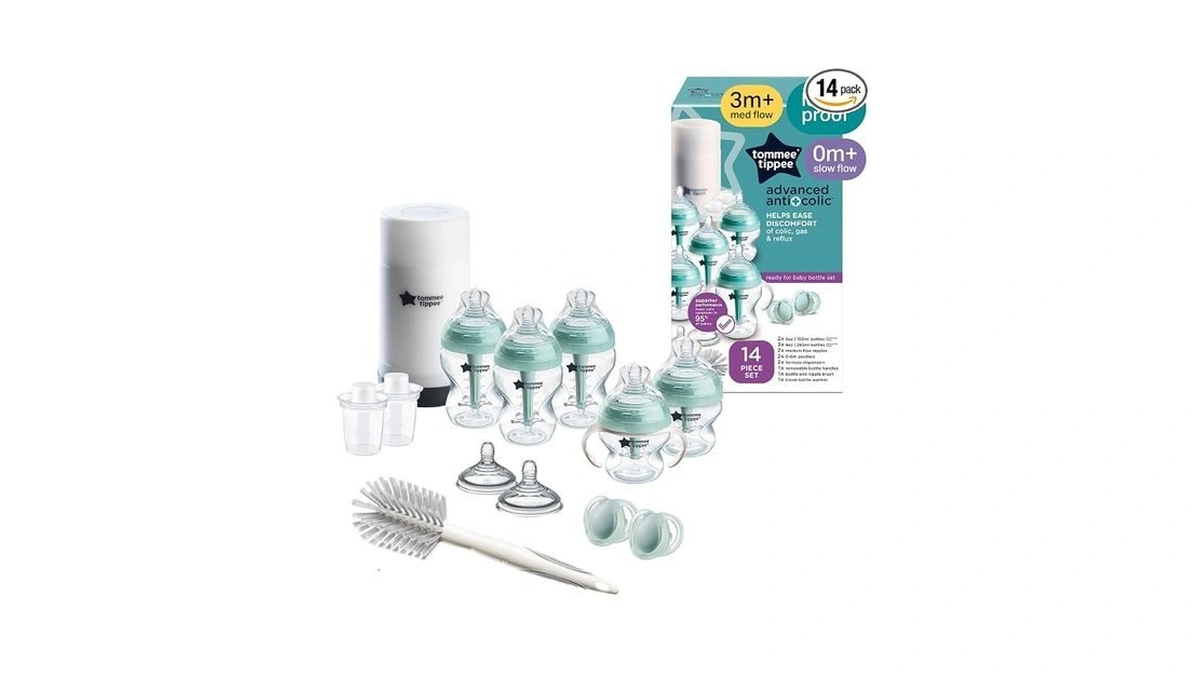 Tommee Tippee Advanced Anti-colic 14 Piece Baby Bottle, Travel Bottle