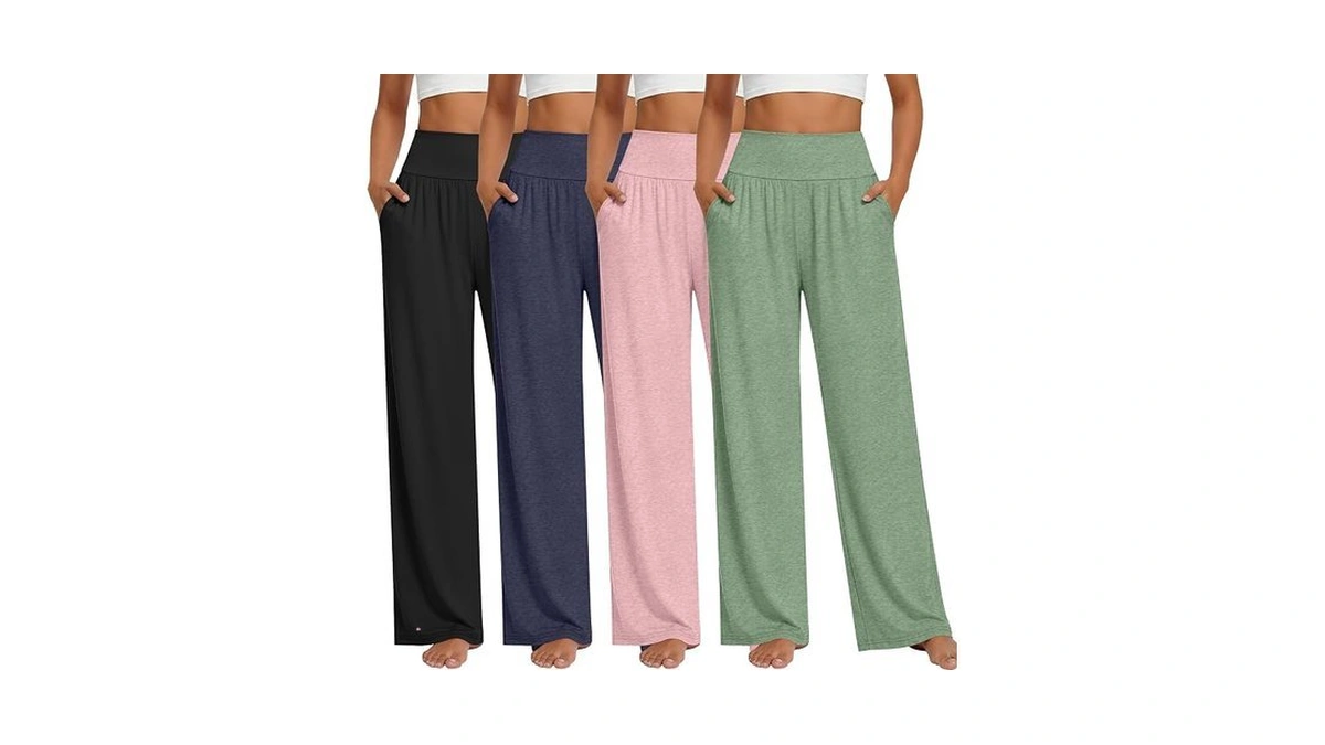 Neer 4 Pack Women's Wide Leg Yoga Pants High Waist