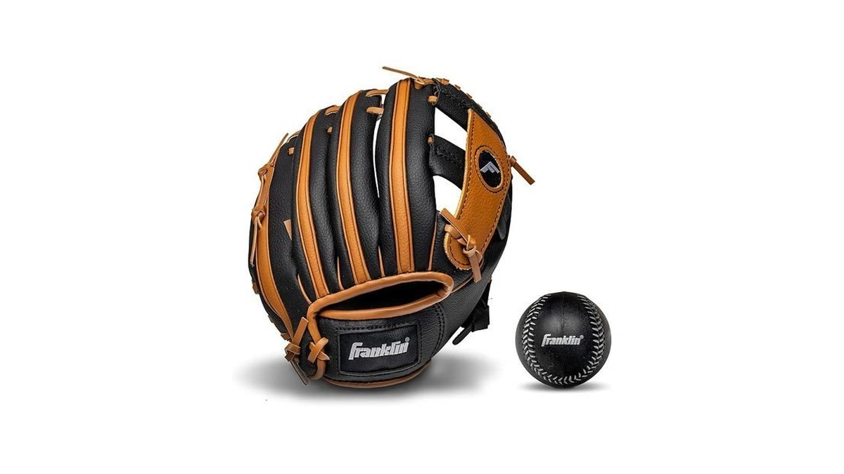 Franklin Sports Teeball Glove And Ball - Right-handed - Tan/black