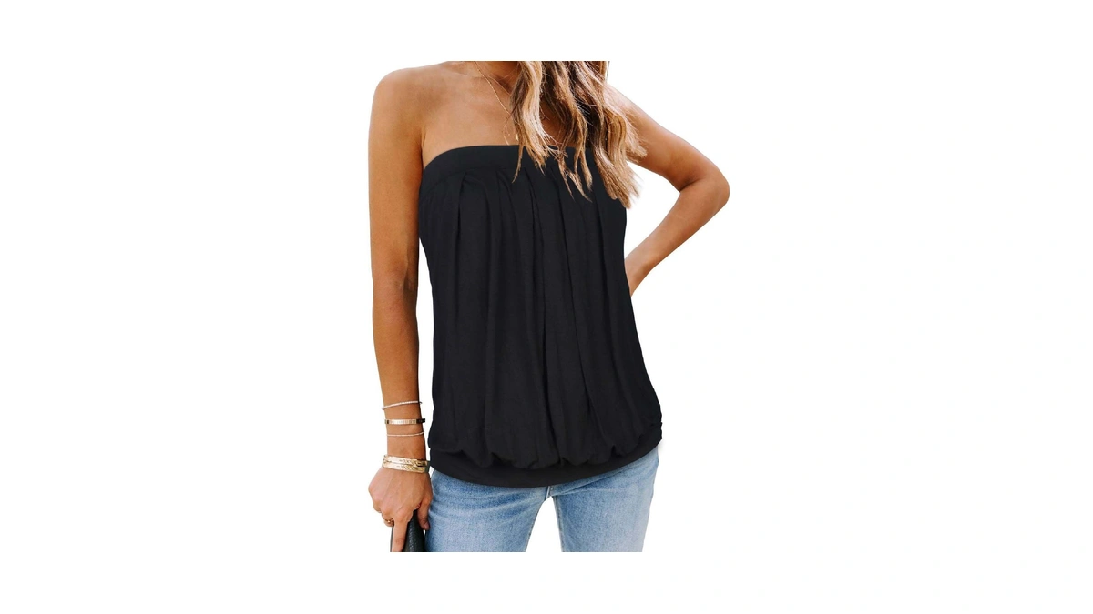 Chicgal Women's Off The Shoulder Tops Summer Casual Bandeau Tank