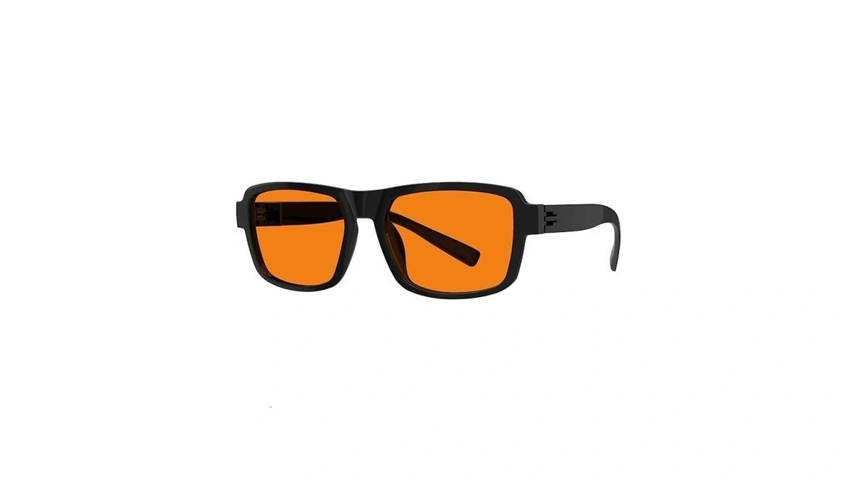 Eyekepper Amber Blue Light Blocking Glasses Men Women, Large Black