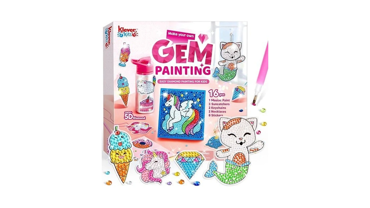 Klever Kits 16 Projects Gem Painting, Kids Diamond Art Kit