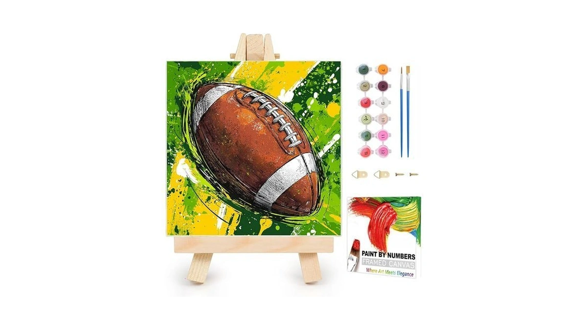 Xtcixal Framed Paint By Numbers Kit For Adults Beginner, Rugby,
