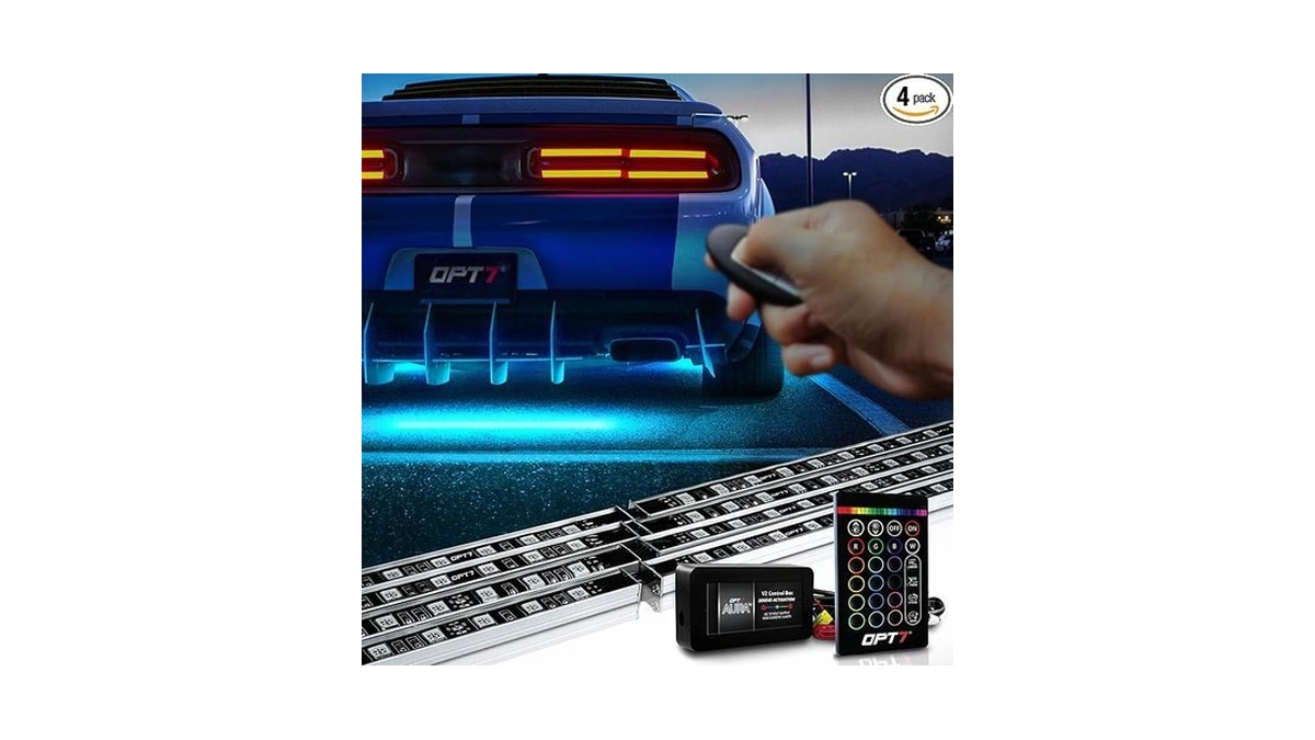 Opt7 Aura Aluminum Underglow Lighting Kit W/keyless Unlock Light, 4pcs