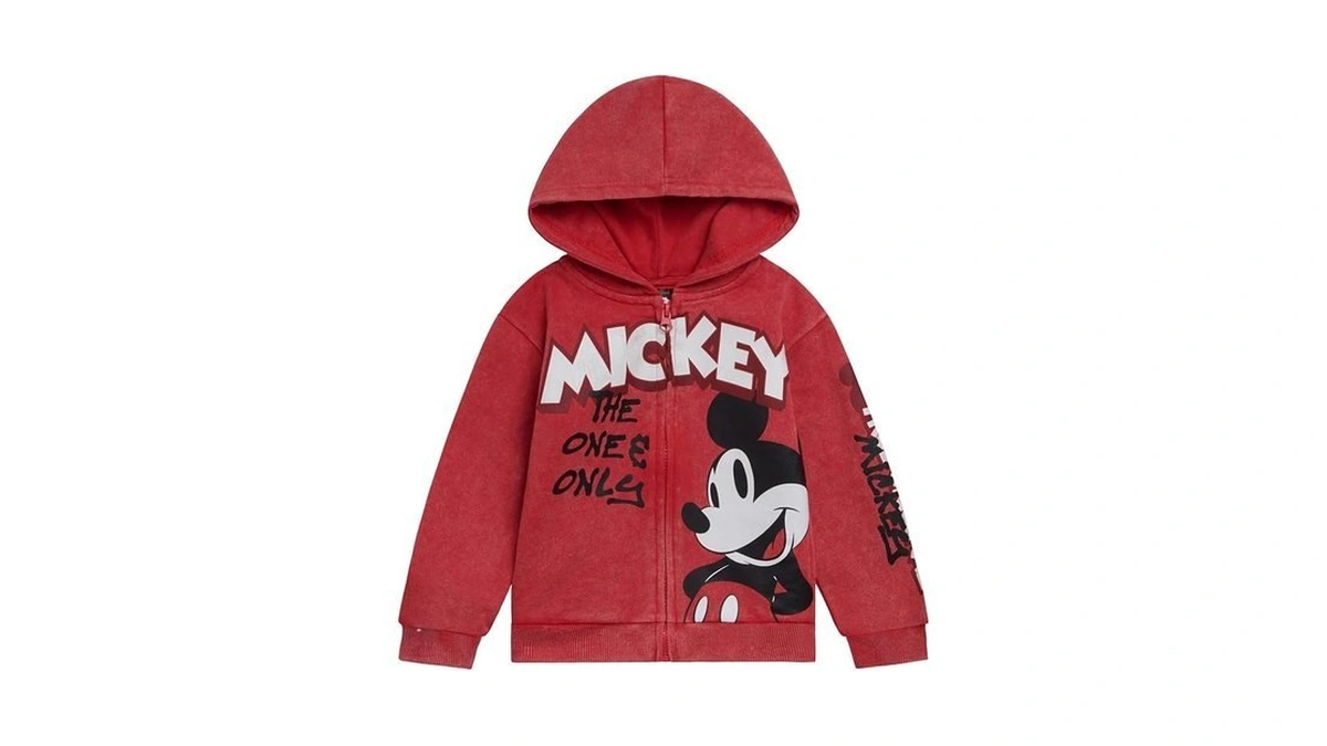 Disney Mickey Mouse Toddler Boys' Graphic Allover Print Zip Front
