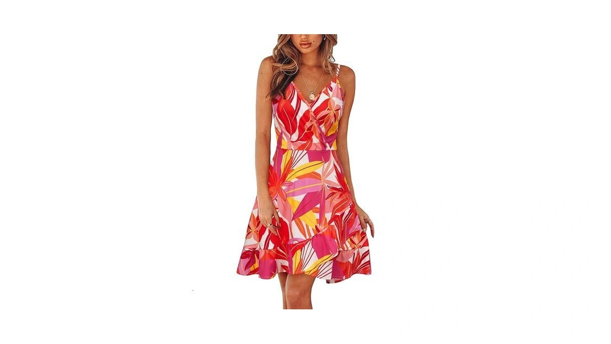 Ultranice Summer Dress Womens Spring Trendy Casual Wrap Flowy V
