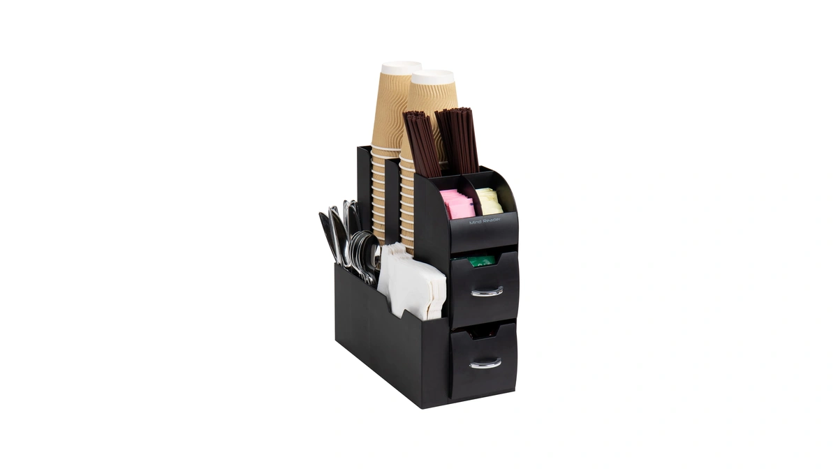 Mind Reader Cup And Condiment Station, Countertop Organizer, Coffee Bar,