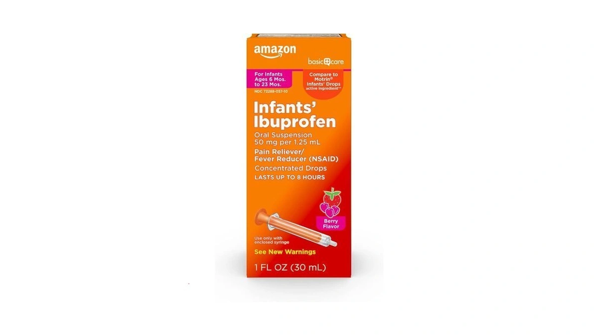 Amazon Basic Care Infants' Ibuprofen Oral Suspension Drops, Pain Reliever