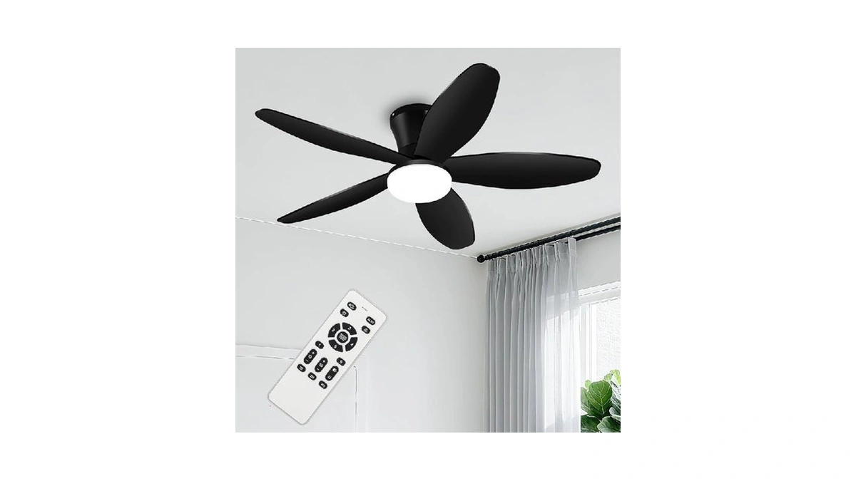 Yoedivu Ceiling Fans With Lights - 42 Inch Low Profile
