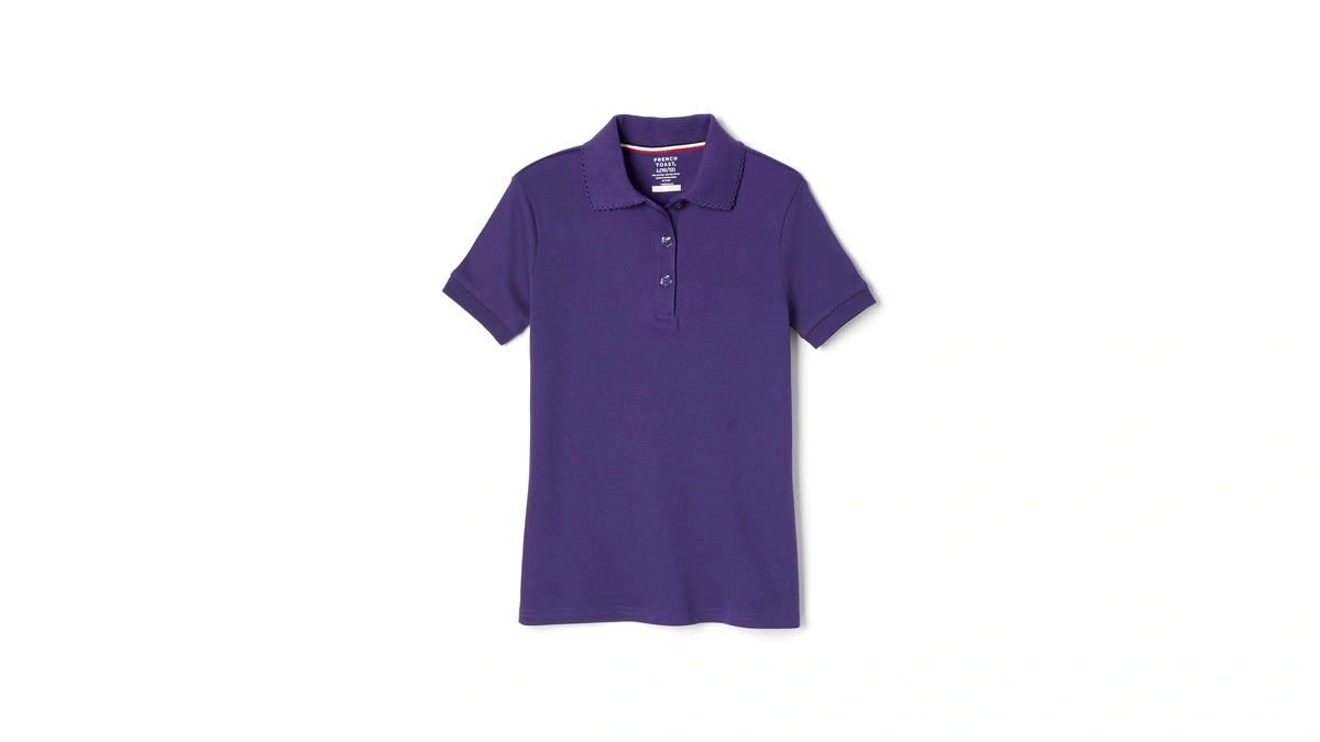 French Toast Girls Picot Collar Polo Short Sl...
