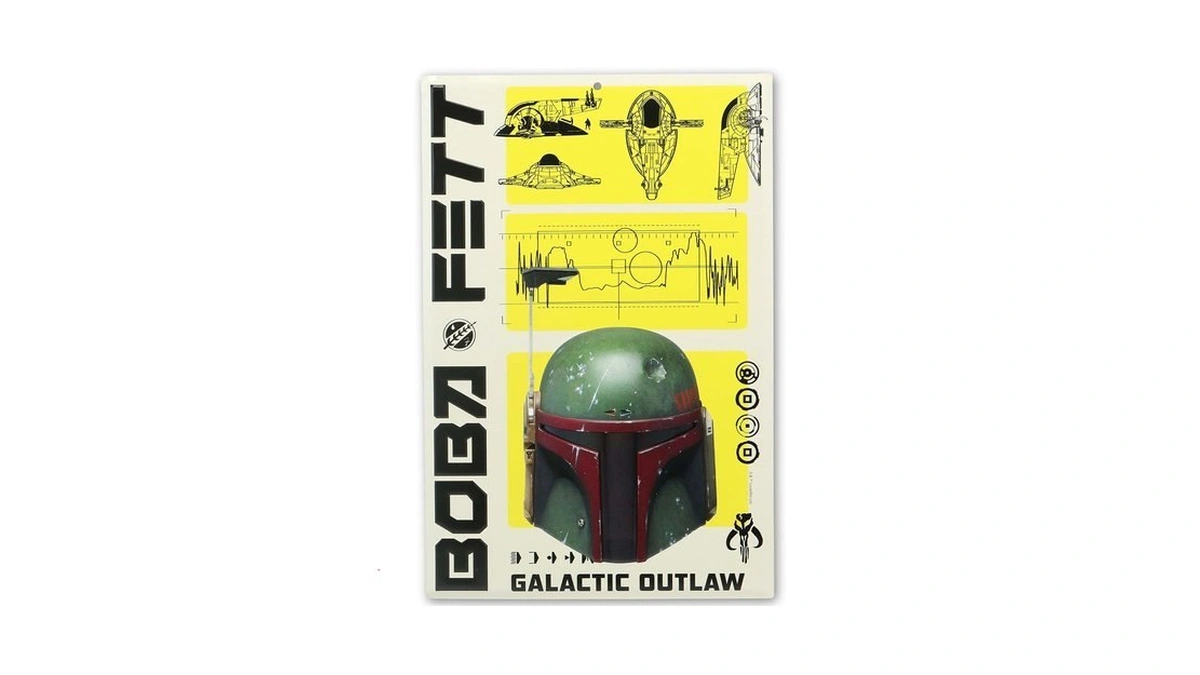 Disney Star Wars Boba Fett Embossed Metal Sign - Iconic